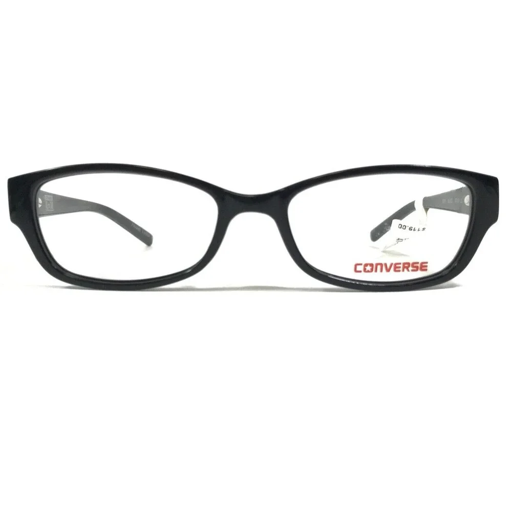 Converse Kids Eyeglasses Frames K019 BLACK Rectangular Full Rim 47-15-125
